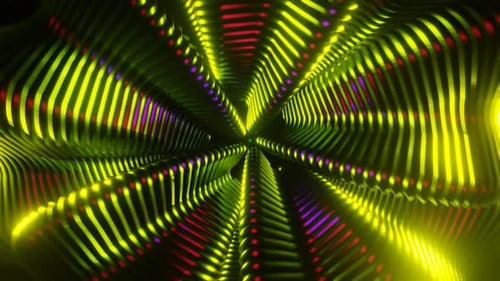 Disco-Blitzlichter in Neon beleuchten den Hintergrund dieses energiegeladenen VJ Loops