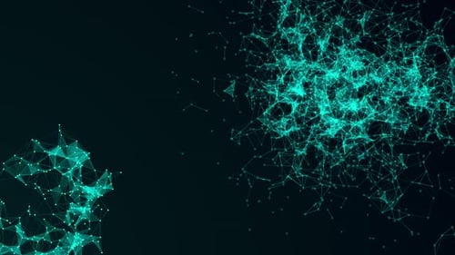 Conexión digital abstracta que mueve puntos y líneas. Antecedentes tecnológicos. Estructura de conexión de red