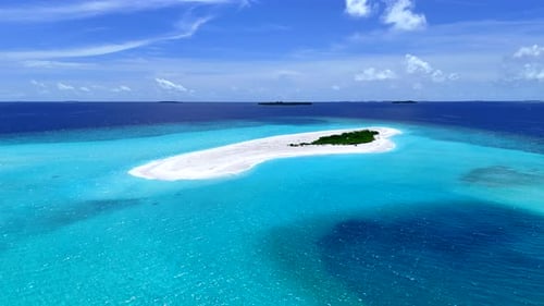 An uninhabited island in the Indian Ocean with an incredible water color