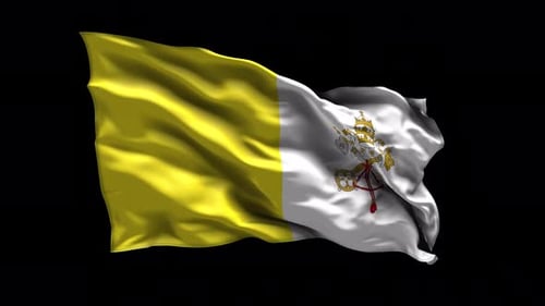 Waving Vatican City Flag Animation
