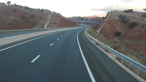 highway between Agadir and Marrakech crossing the Argan trees land in rural . transport and travelin