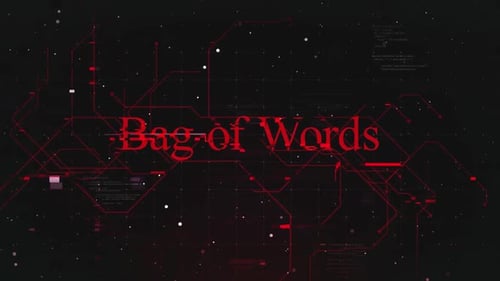 Texto de bolsa de palabras sobre un fondo futurista del ciberespacio