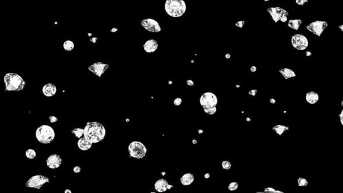 Diamonds Rain Falling Glamour Kristalle Grünbildschirm
