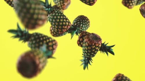 Colorful Pineapples Falling