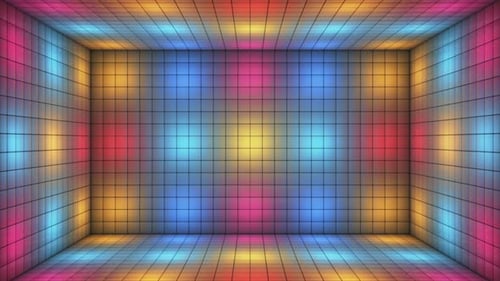 Pulsing Geometric Light Wall Room Abstract Background