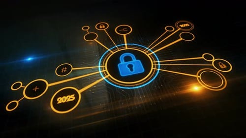 Cyber security with padlock symbol 3d digital concept