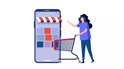Animated Flat Design of Online Shopping Mobile Application