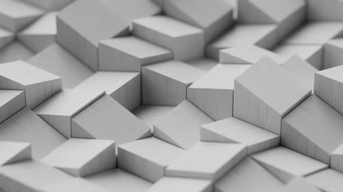 Modern 3d Render Abstract Cubic Surface White Light Meta Shapes Wooden Square Blocks Bricks Cubes