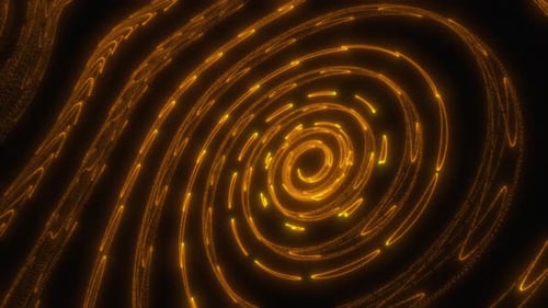 Abstract Golden Glowing Spiral Lines Background Loop