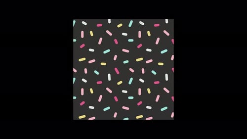 Yum Collection: A square logo reveal transition from the center with black background and moving col