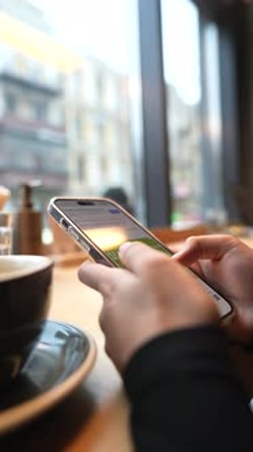Close Up Portrait of Young Beautiful Girl with Smartphone in Hands