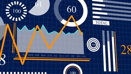 Clean Animated Digital Data Charts and Infographics Display