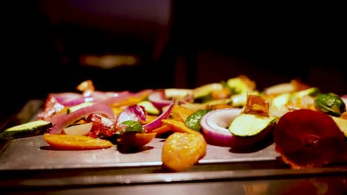 Fresh Vegetables on a Reflective Surface