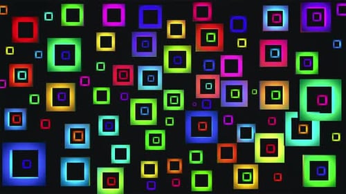 Colorful Geometric Squares Looping Abstract Background Animation