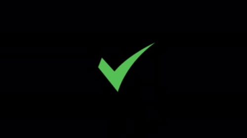 Flat Design Green Checkmark Reveal Animation