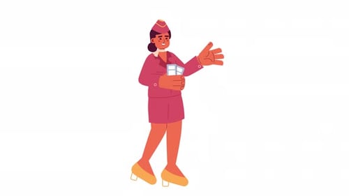 Stewardess, Flugbegleiterin, Zeichentrickfilm