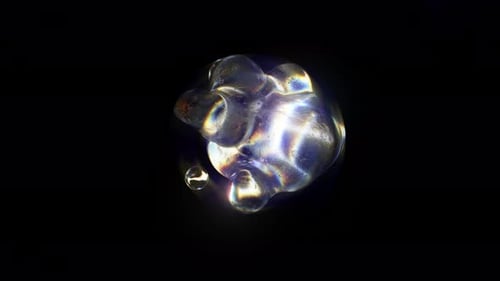 Abstrakte rotierende Eiskugeln in Schleifenform