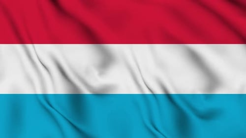 Waving Flag of Luxembourg with Realistic Fabric Texture