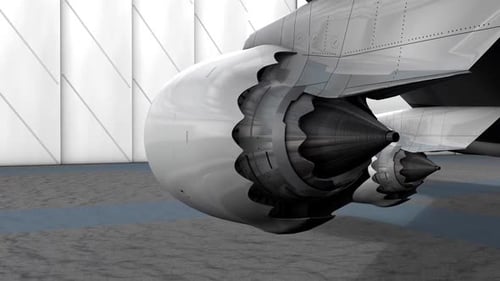 Close-Up of a Modern Aircraft Engine