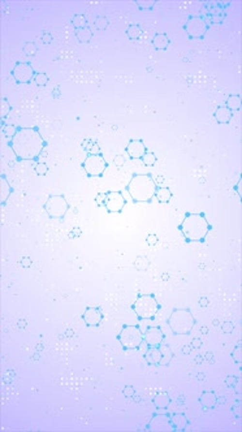 Blue Medical Science Hexagonal Molecular Structure Loop V4