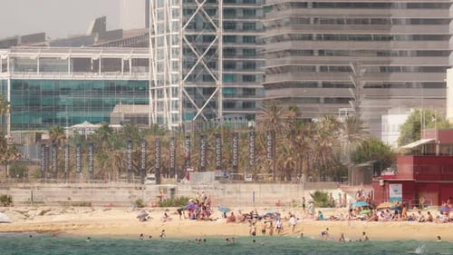 Barcelona Beach Scene