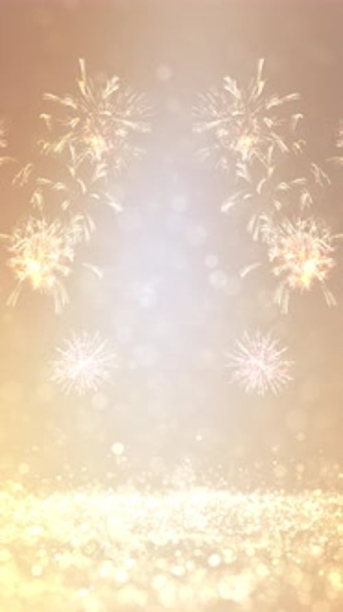 Fireworks Shiny Display at Night 4K Background. For 4th of July, festival, Anniversary, Celebration,