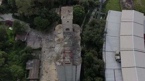 Abandoned silo in an urban area of the state of Mexico
