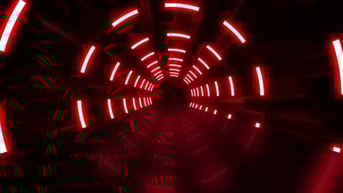 Red Color Light Tunnel