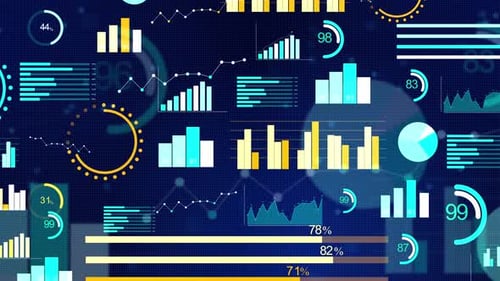 Animated Digital Data Visualization Elements Loop