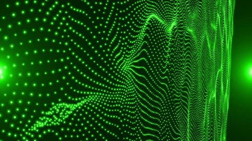 Abstract Green Digital Wave Dot Pattern Animation