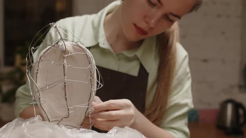 Female Sculpture Making Armature Base for Clay Head