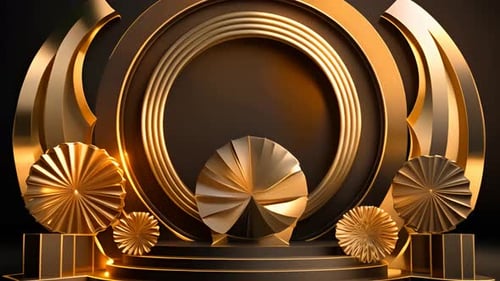 Elegant Golden Stage Background for Awards and Corporate Events
