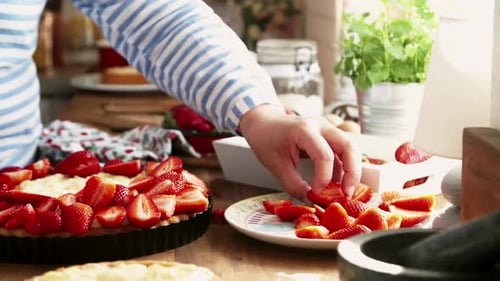 Making Strawberry Cake