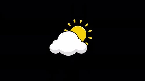 Animated Cloud with Sun. Sunny Day Concept Video - Transparent