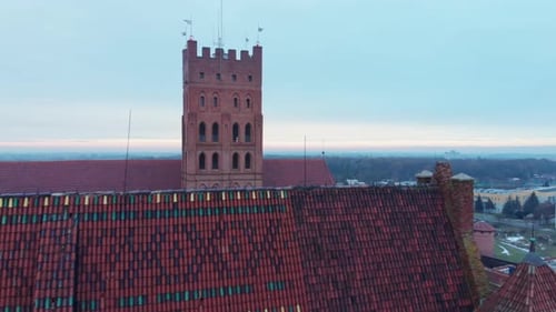 A Majestic Clock Tower Overlooking Malbork Castle