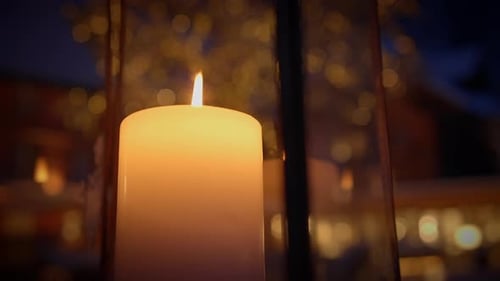 Beautiful Decorated Village House in Christmas Holiday Season in December