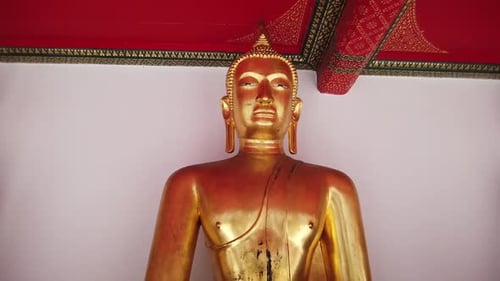 Golden Buddha Statue Around Wat Arun Bangkok Thailand