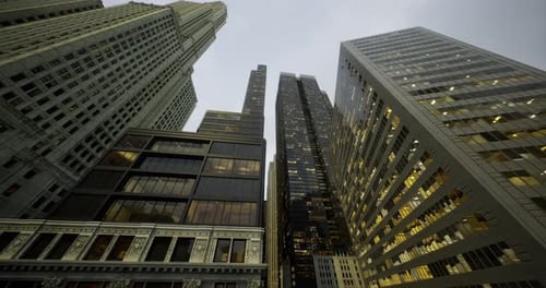 Urban Skyline Showcasing Diverse Architecture in a City During Twilight