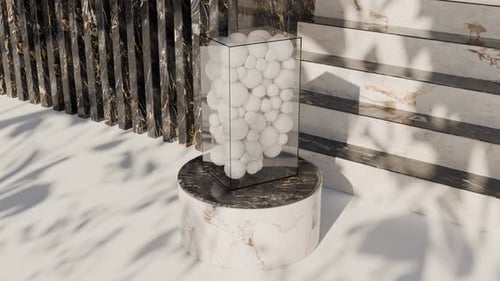 Rotating Balls 3D Rendering Concept