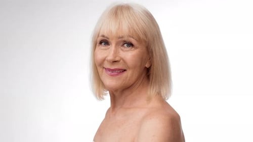 Senior Woman Smiling in Studio Close Up