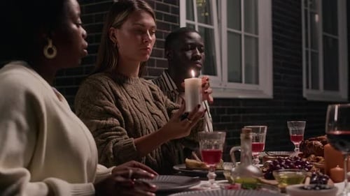 Friends Gather for Cozy Dinner Party