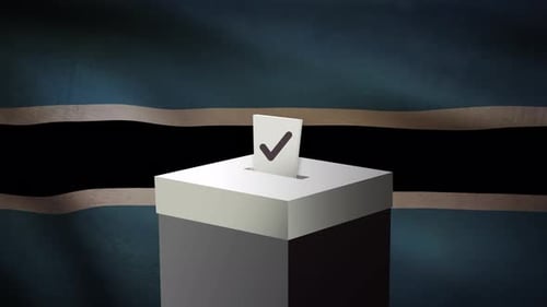 Casting vote into the ballot box during Botswana election
