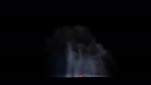 Explosion avec des traînées sur fond transparent