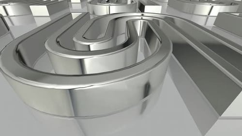 Abstract Chrome Geometric Shapes Seamless Looping Background