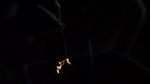 woman with sparklers
