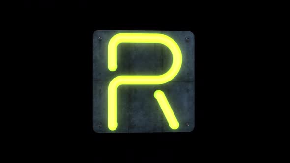 Letter R Neon Sign, Overlays Motion Graphics ft. letters & writing a ...