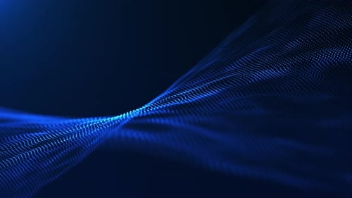 Abstract Blue Digital Particle Wave Data Flow Network Technology Background Design