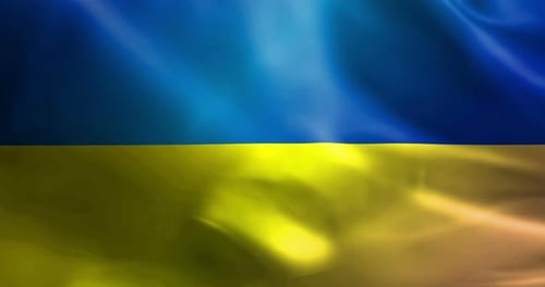 Ukrainian National Flag Waving Loop Animation