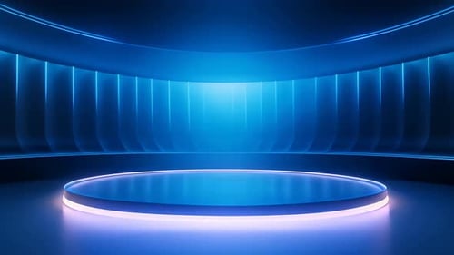 Futuristic Blue Neon Stage Loop Background