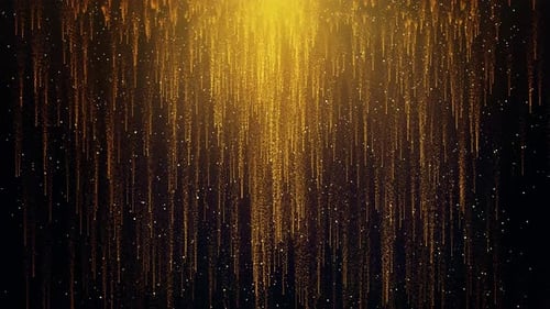 Elegant Golden Glittering Particles Falling Down Loop Background
